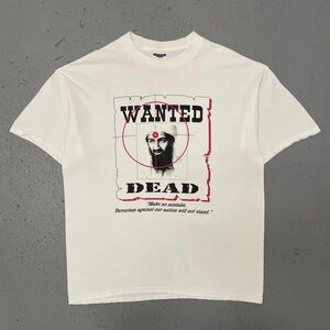 Vintage 2000s Osama Bin Laden Wanted Dead Rare Anti-Terrorism T Shirt Large